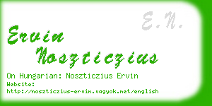 ervin noszticzius business card